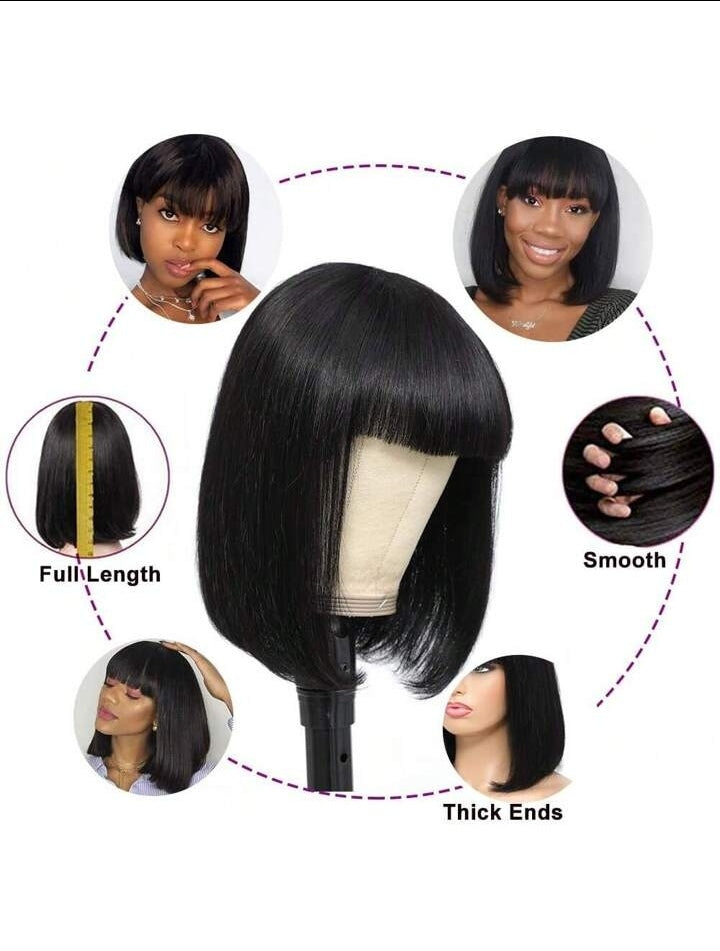Short Bob Straight Human Hair Wig
