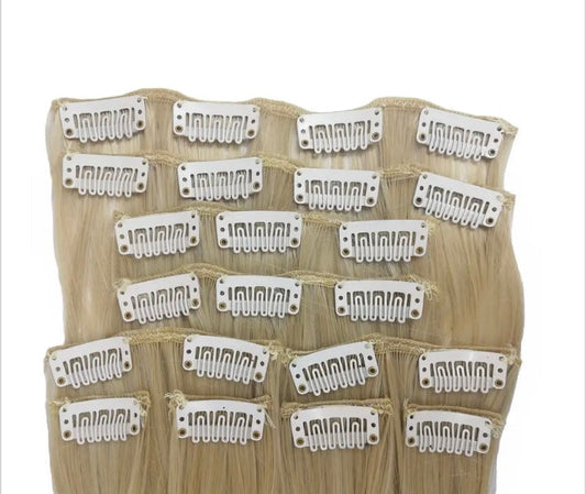 10 Piece Wavy Long Full Head Clip-on Hair Extensions XXL