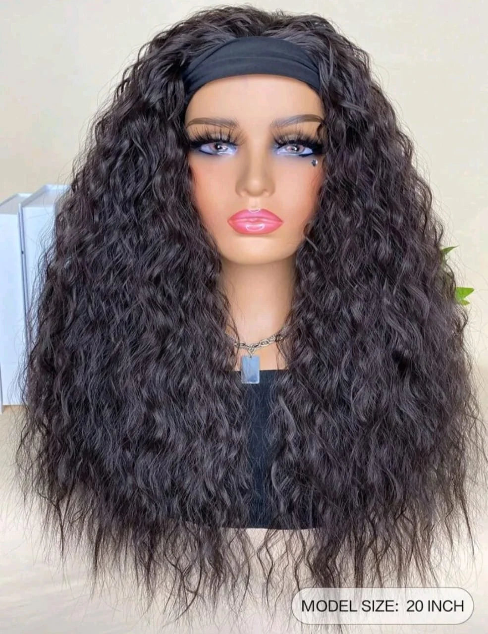 Dark brown headband human hair 20" inch